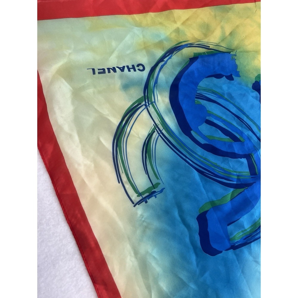 Huge Chanel No 5 Vintage Silk Scarf 35x72 Rare - Picture 4 of 11